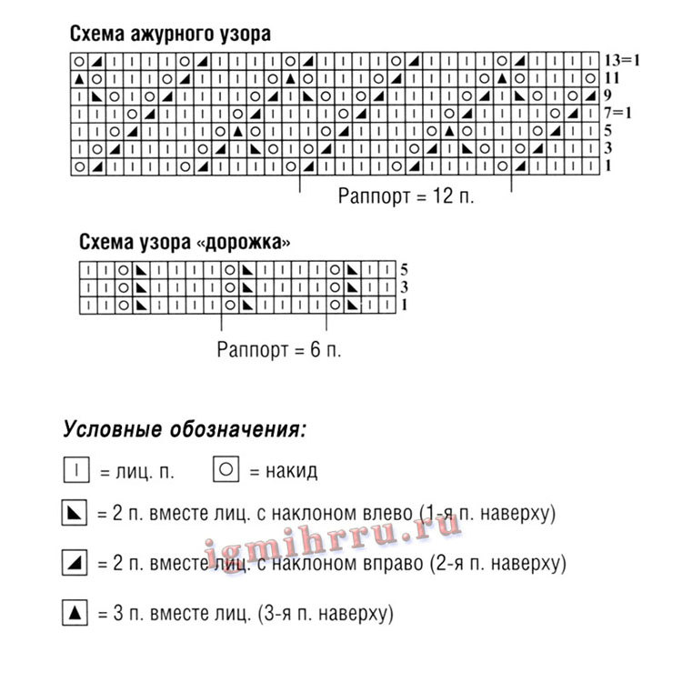 Схемы вязания спицами из секционной пряжи спицами